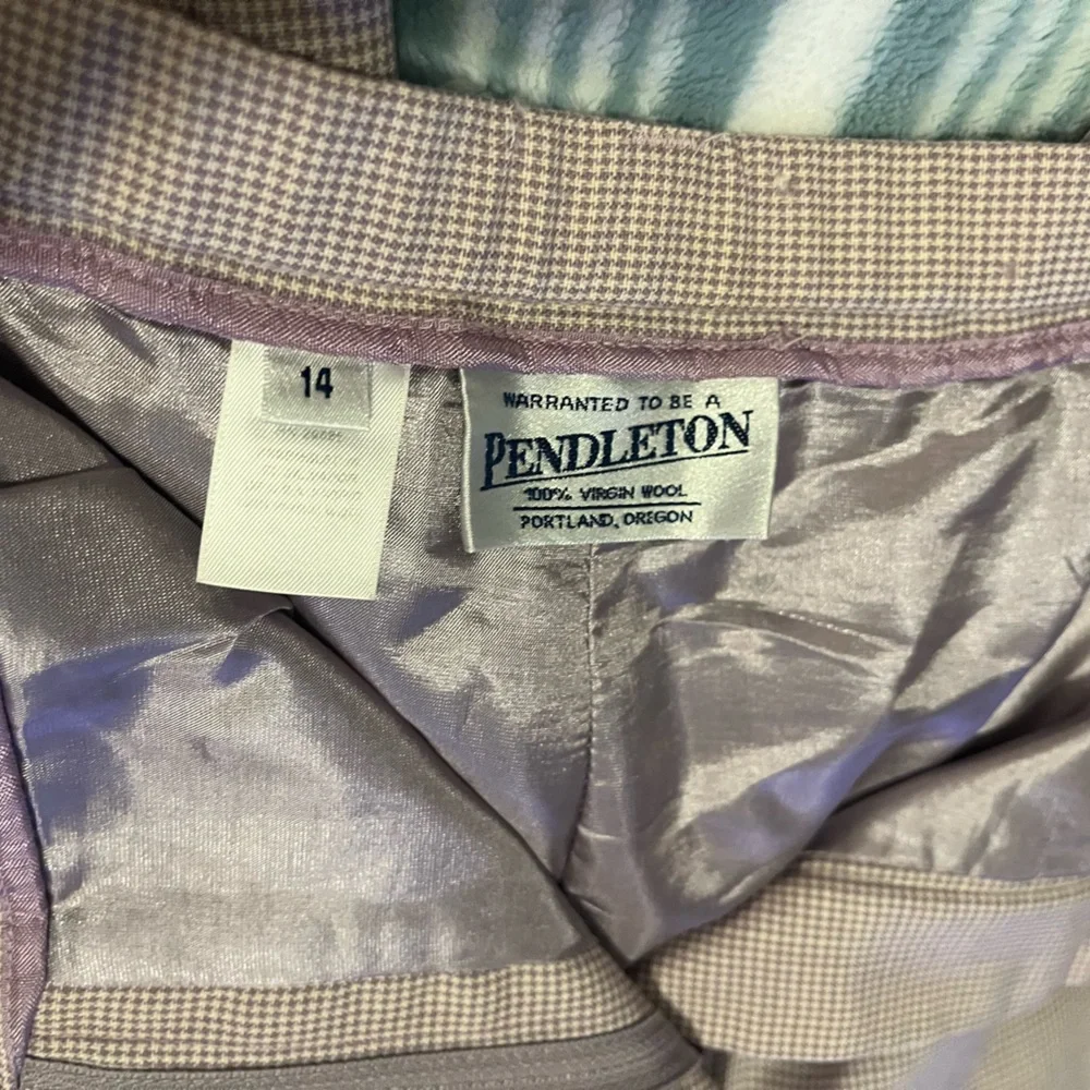 Pendleton cream small checkered loose fit trousers size 14 - Picture 8 of 10